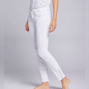 Current/Elliott NWT The Slider White Skinny Zipper Ankle Jeans